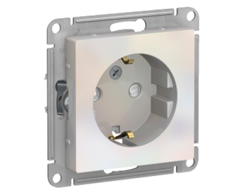 Розетка с заземлением со шторками Schneider Electric AtlasDesign ATN000445, Жемчуг