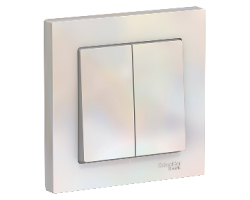 Выключатель 2-клавишный в сборе Schneider Electric AtlasDesign ATN000452, Жемчуг