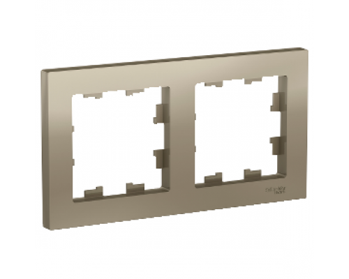 Рамка двухместная Schneider Electric AtlasDesign, универсальная ATN000502, ШАМПАНЬ