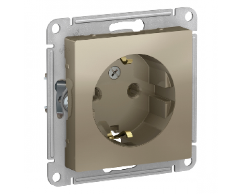 Розетка с заземлением Schneider Electric AtlasDesign ATN000543, Шампань