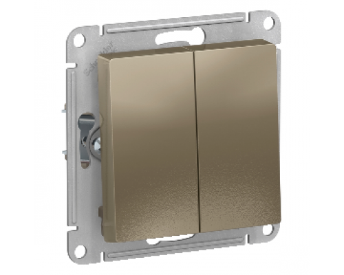 Выключатель 2-клавишный Schneider Electric AtlasDesign ATN000551, Шампань