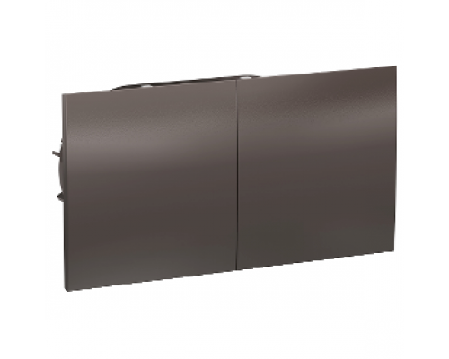 Розетка двойная с заземлением со шторками с крышками Schneider Electric AtlasDesign ATN000628, Мокко