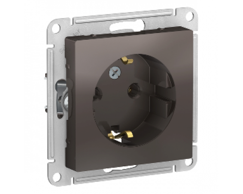 Розетка с заземлением Schneider Electric AtlasDesign ATN000643, Мокко