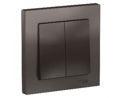 Выключатель 2-клавишный в сборе Schneider Electric AtlasDesign ATN000652, Мокко