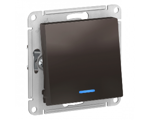 1-клавишный проходной выключатель (переключатель) с индикацией Schneider Electric AtlasDesign ATN000663, Мокко