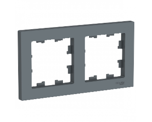 Рамка двухместная Schneider Electric AtlasDesign, универсальная ATN000702, ГРИФЕЛЬ