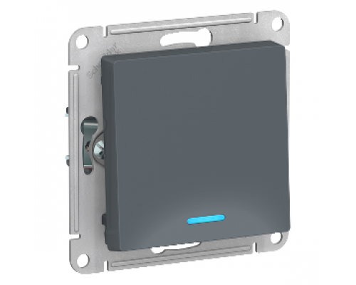 Выключатель 1-клавишный с подсветкой Schneider Electric AtlasDesign ATN000713, Грифель