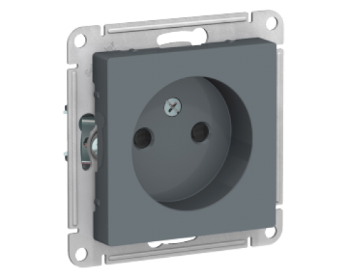 Розетка без заземления со шторками Schneider Electric AtlasDesign ATN000749, Грифель