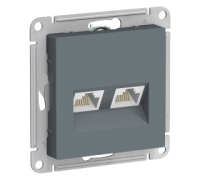Компьютерная двойная розетка RJ45+RJ45 Schneider Electric AtlasDesign ATN000785, Грифель