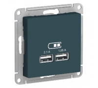 USB розетка Schneider Electric AtlasDesign ATN000833, Изумруд