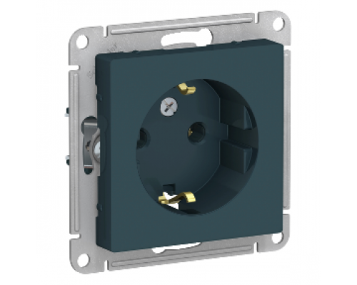 Розетка с заземлением Schneider Electric AtlasDesign ATN000843, Изумруд