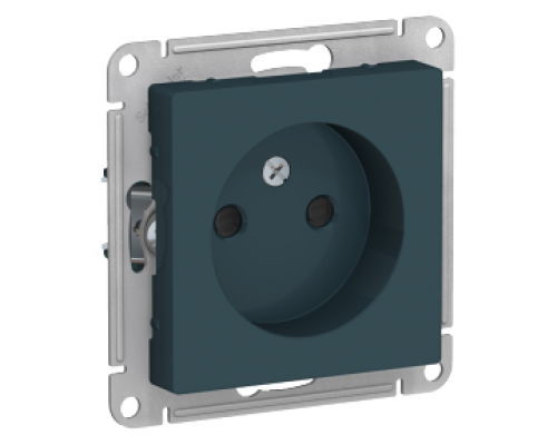 Розетка без заземления со шторками Schneider Electric AtlasDesign ATN000849, Изумруд