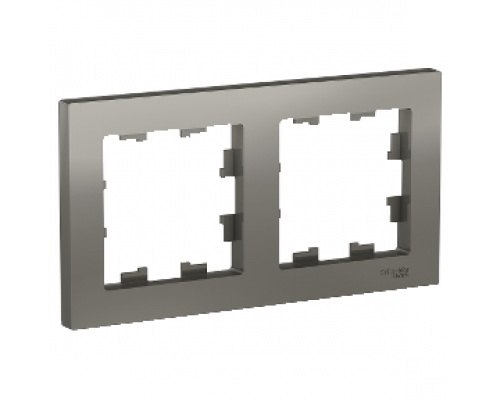 Рамка двухместная Schneider Electric AtlasDesign, универсальная ATN000902, СТАЛЬ