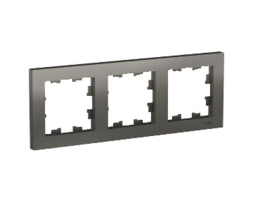 Рамка трехместная Schneider Electric AtlasDesign, универсальная ATN000903, СТАЛЬ