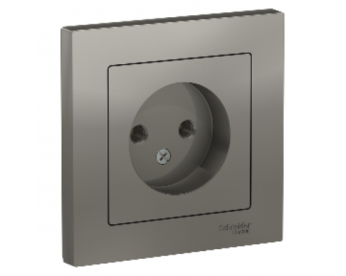 Розетка без заземления в сборе Schneider Electric AtlasDesign ATN000940, Сталь 