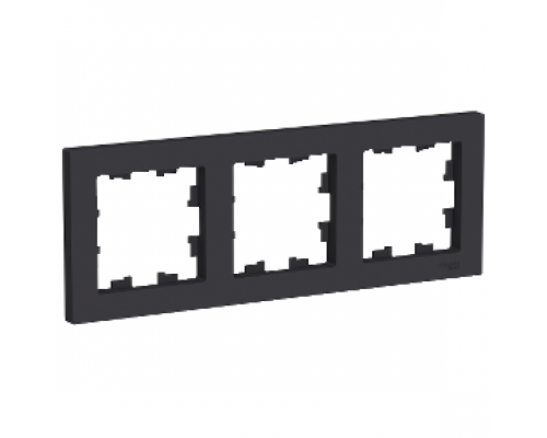 Рамка трехместная Schneider Electric AtlasDesign, универсальная ATN001003, КАРБОН