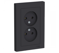 Розетка двойная без заземления Schneider Electric AtlasDesign ATN001020, Карбон
