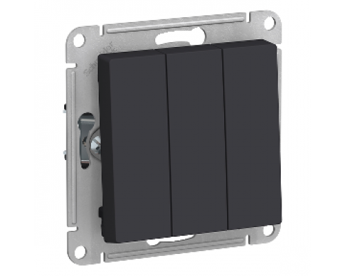 Выключатель 3-клавишный Schneider Electric AtlasDesign ATN001031, Карбон