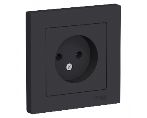 Розетка без заземления в сборе Schneider Electric AtlasDesign ATN001040, Карбон