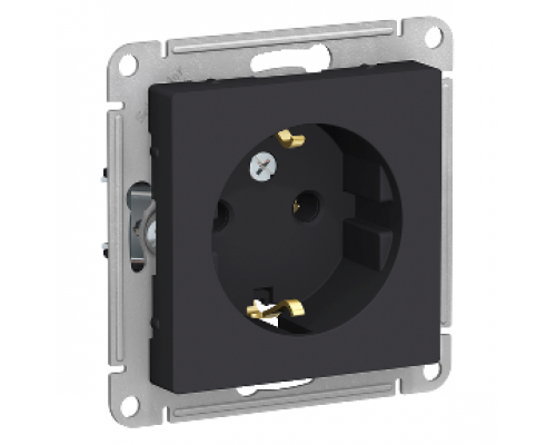 Розетка с заземлением Schneider Electric AtlasDesign ATN001043, Карбон