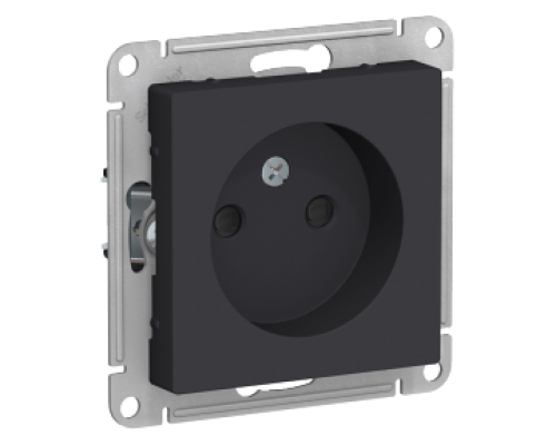 Розетка без заземления со шторками Schneider Electric AtlasDesign ATN001049, Карбон