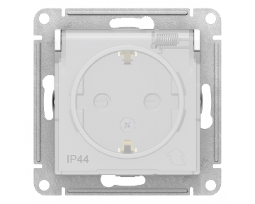 Розетка с заземлением со шторками с крышкой Schneider Electric AtlasDesign ATN440146, Белый