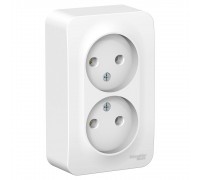 Розетка двухместная без заземления без шторок Schneider Electric Blanca BLNRA000211, ИЗОЛ.ПЛ., Белый