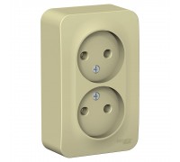 Розетка двухместная без заземления без шторок Schneider Electric Blanca BLNRA000217, ИЗОЛ.ПЛ., Бежевый
