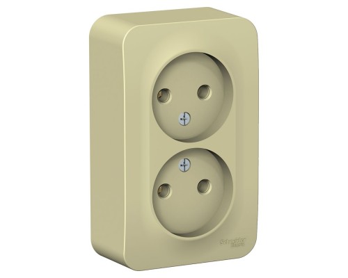 Розетка двухместная без заземления без шторок Schneider Electric Blanca BLNRA000217, ИЗОЛ.ПЛ., Бежевый