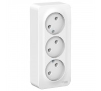 Розетка трехместная без заземления без шторок Schneider Electric Blanca BLNRA000311, ИЗОЛ.ПЛ., Белый