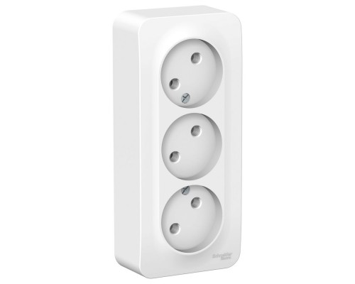 Розетка трехместная без заземления без шторок Schneider Electric Blanca BLNRA000311, ИЗОЛ.ПЛ., Белый