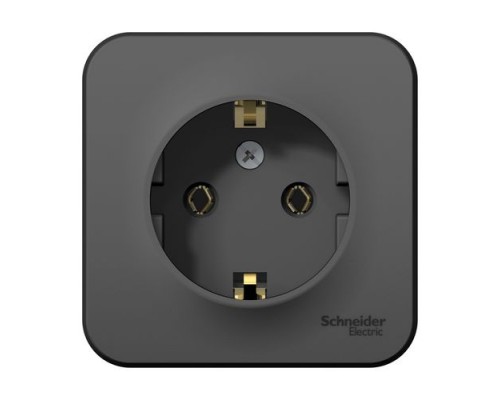 Розетка одноместная с заземлением без шторок Schneider Electric Blanca BLNRA010116, ИЗОЛ.ПЛ., Антрацит
