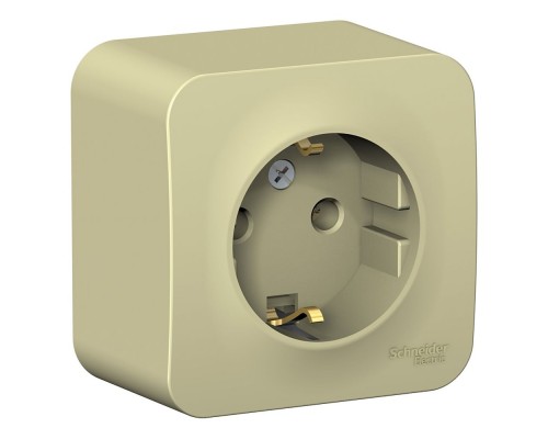 Розетка одноместная с заземлением без шторок Schneider Electric Blanca BLNRA010117, ИЗОЛ.ПЛ., Бежевый