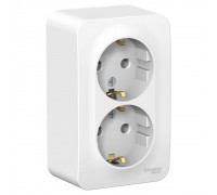 Розетка двухместная с заземлением без шторок Schneider Electric Blanca BLNRA010211, ИЗОЛ.ПЛ., Белый