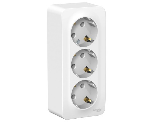 Розетка трехместная  с заземлением без шторок Schneider Electric Blanca BLNRA010311, ИЗОЛ.ПЛ., Белый