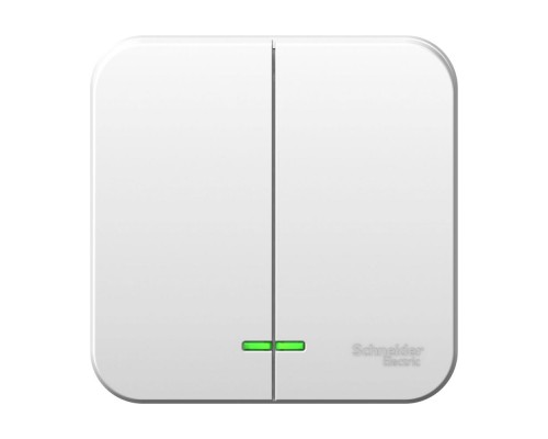 Выключатель 2-клавишный с подсветкой Schneider Electric Blanca BLNVA105111, ИЗОЛ.ПЛ., Белый