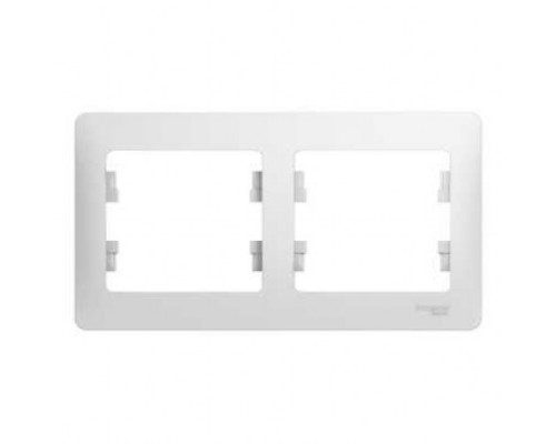 Рамка двухместная, горизонтальная, Schneider Electric Glossa, GSL000102, Белый