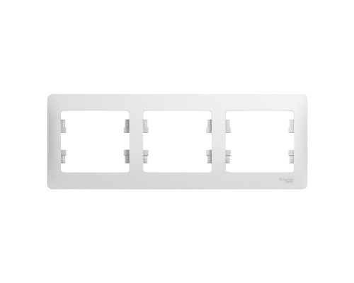 Рамка трехместная, горизонтальная, Schneider Electric Glossa, GSL000103, Белый