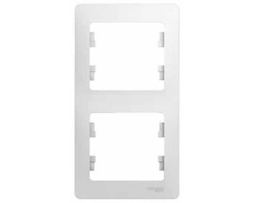 Рамка двухместная, вертикальная, Schneider Electric Glossa, GSL000106, Белый