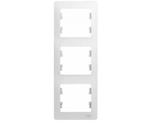 Рамка трехместная, вертикальная, Schneider Electric Glossa, GSL000107, Белый