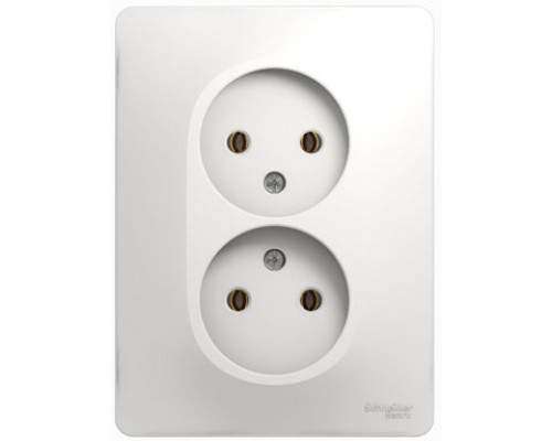 Розетка двойная без заземления Schneider Electric Glossa, GSL000120, Белый