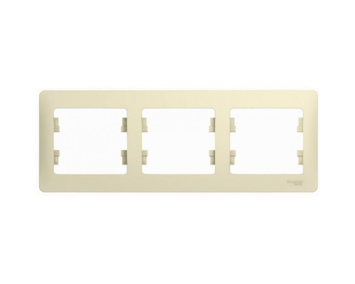 Рамка трехместная, горизонтальная, Schneider Electric Glossa, GSL000203, Бежевый