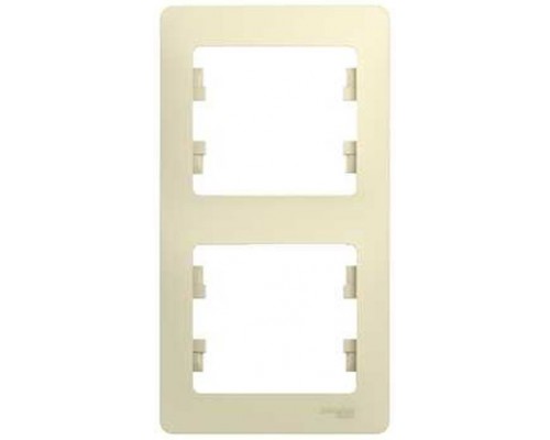 Рамка двухместная, вертикальная, Schneider Electric Glossa, GSL000206, Бежевый