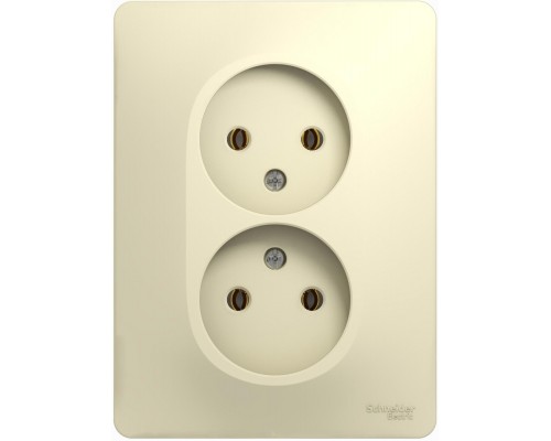 Розетка двойная без заземления Schneider Electric Glossa, GSL000220, Бежевый