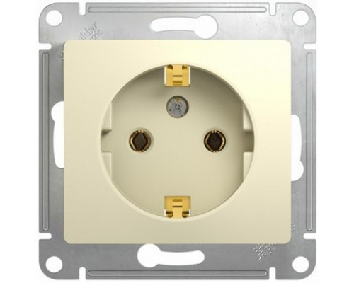 Розетка с заземлением, Schneider Electric Glossa, GSL000243, Бежевый