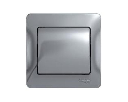 Выключатель 1-клавишный в сборе Schneider Electric Glossa, GSL000312,  Алюминий