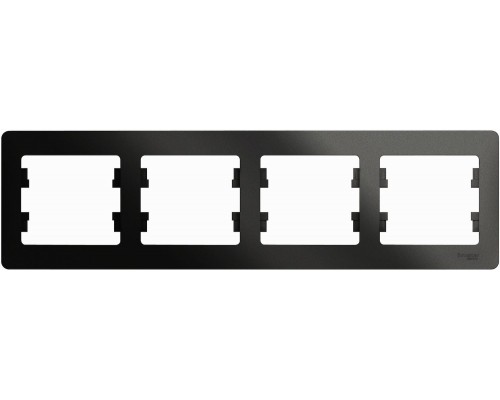 Рамка четырехместная, горизонтальная, Schneider Electric Glossa, GSL000704,  Антрацит