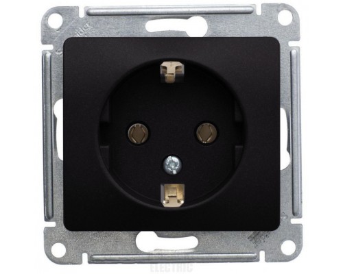 Розетка с заземлением, Schneider Electric Glossa, GSL000743,  Антрацит