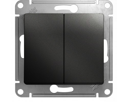 2-клавишный проходной выключатель (переключатель) Schneider Electric Glossa, GSL000765,  Антрацит