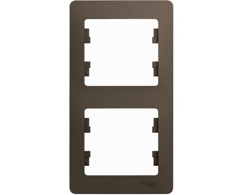 Рамка двухместная, вертикальная, Schneider Electric Glossa, GSL000806, Шоколад